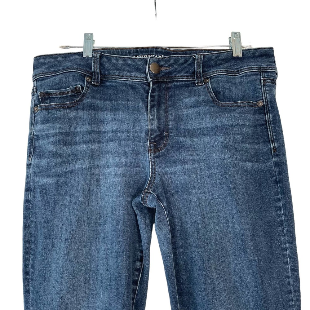 American Eagle Super Stretch Kick Boot Jeans Women's Size 16 Medium Wash - Picture 2 of 8